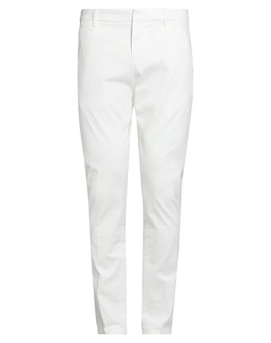 Dondup Man Pants White Size 33 Cotton, Elastane