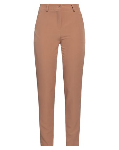 Atos Lombardini Woman Pants Camel Size 8 Polyester, Elastane In Beige