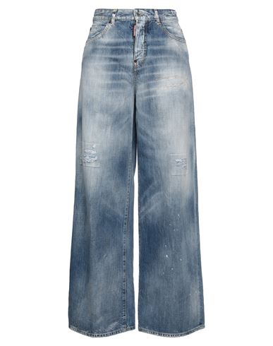 Dsquared2 Woman Jeans Blue Size 6 Cotton, Calfskin