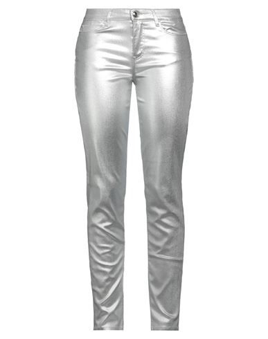 Guess Woman Pants Silver Size 28w-29l Cotton, Polyester, Elastane