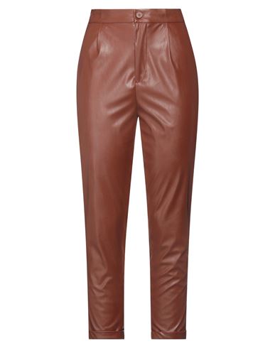 Biancoghiaccio Woman Pants Tan Size 6 Polyurethane, Polyester In Brown