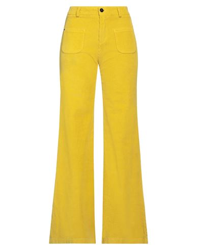 Shop Another Label Woman Pants Mustard Size 8 Cotton In Yellow