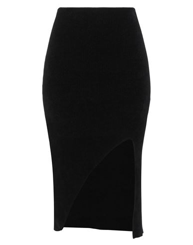 Shop Just Cavalli Woman Midi Skirt Black Size Xs Viscose, Cotton, Polyamide, Elastane