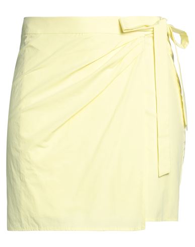 Ciao Lucia ! Woman Mini Skirt Light Yellow Size L Cotton