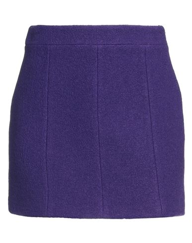 Shop Golden Goose Woman Mini Skirt Purple Size 6 Virgin Wool