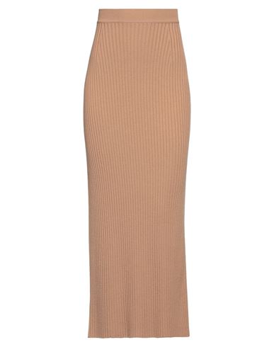 Chloé Woman Maxi Skirt Camel Size S Wool, Cashmere, Polyamide, Elastane In Beige