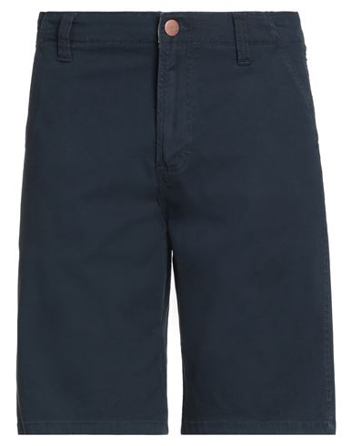 Shop Wrangler Man Shorts & Bermuda Shorts Navy Blue Size 31 Cotton, Elastane