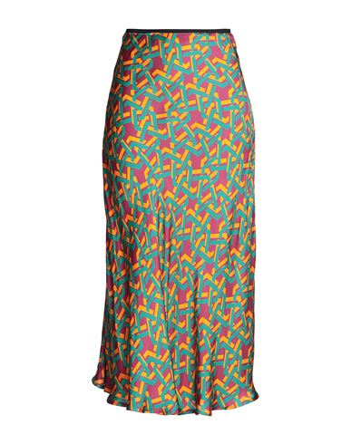 8 By Yoox Printed Midi Skirt Woman Long Skirt Garnet Size 12 Viscose In Red