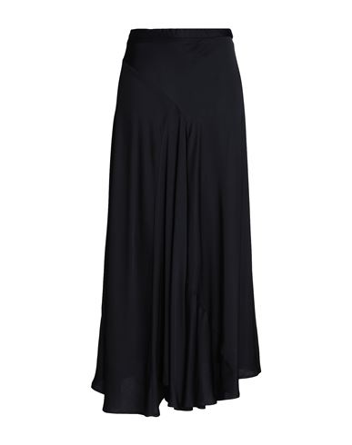 8 By Yoox Satin Long Skirt Woman Maxi Skirt Black Size 8 Viscose, Rayon