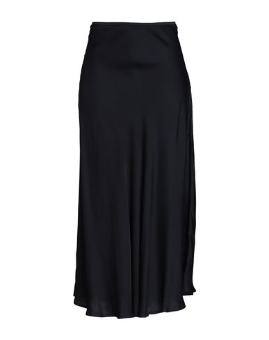 8 By Yoox Satin Long Skirt Woman Maxi Skirt Black Size 6 Viscose, Rayon