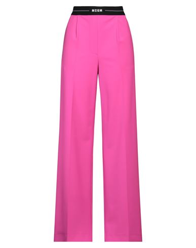 Msgm Woman Pants Fuchsia Size 6 Virgin Wool, Elastane In Pink