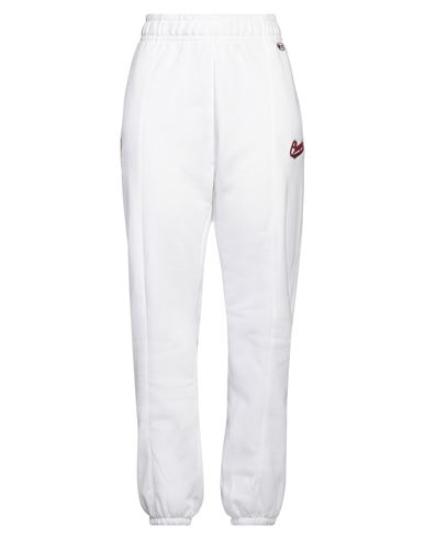Champion Woman Pants White Size Xl Cotton, Polyester