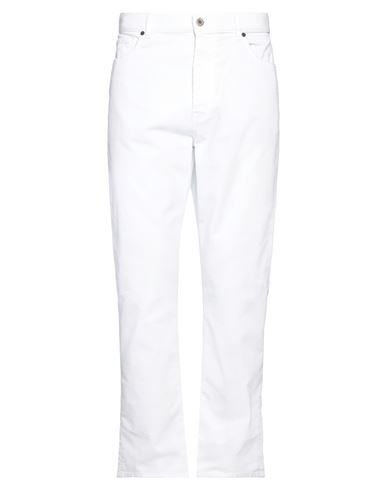 Pence Man Pants White Size 34 Cotton, Elastane
