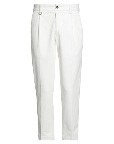 Paolo Pecora Man Pants White Size 28 Cotton, Elastane