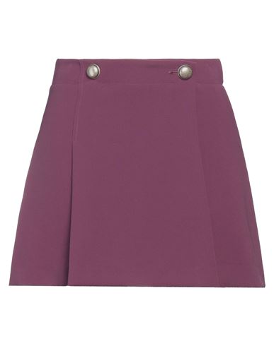 Ottod'ame Woman Mini Skirt Mauve Size 10 Polyester In Purple