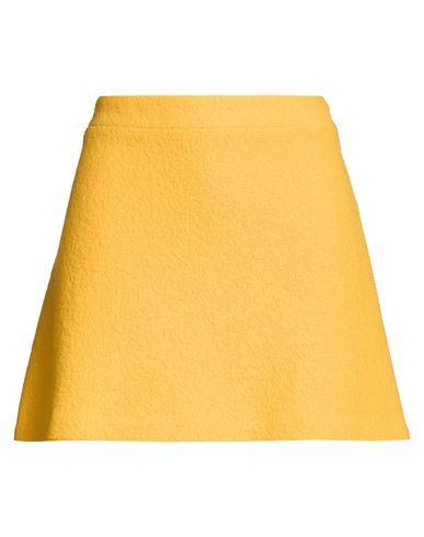 Ottod'ame Woman Mini Skirt Marigold Size 8 Virgin Wool In Yellow
