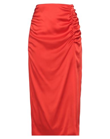 Clips Woman Midi Skirt Red Size 12 Acetate, Viscose