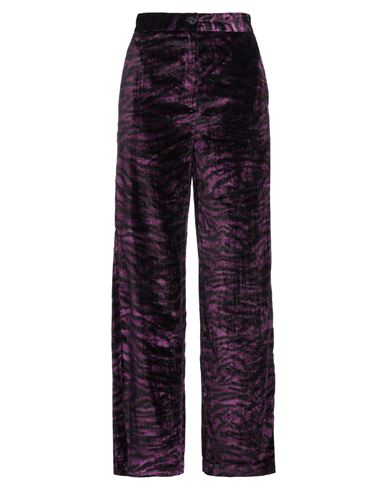 Ottod'ame Woman Pants Dark Purple Size 6 Viscose, Polyamide