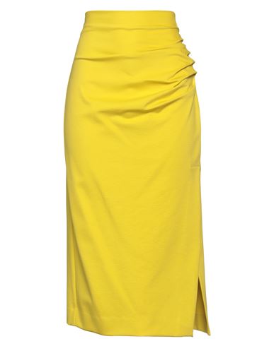 Meimeij Woman Maxi Skirt Yellow Size 4 Viscose, Polyamide, Elastane