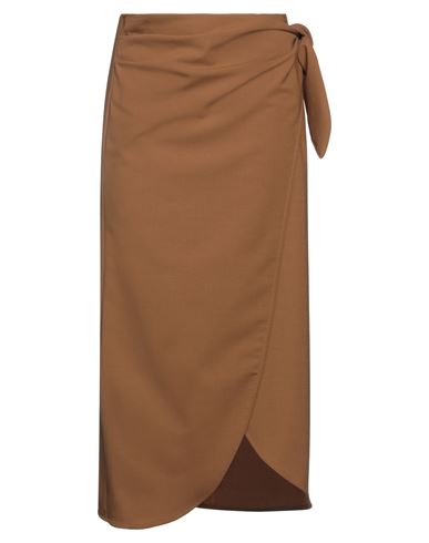 Ottod'ame Woman Maxi Skirt Camel Size 4 Polyester, Virgin Wool, Elastane In Beige