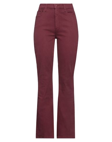 Shop Mother Woman Jeans Garnet Size 32 Cotton, Polyester, Elastane In Red