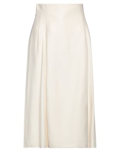 Chloé Woman Midi Skirt Ivory Size 8 Silk, Wool, Linen In White