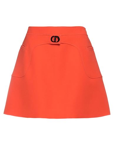 Shop Dior Woman Mini Skirt Orange Size 6 Wool, Silk
