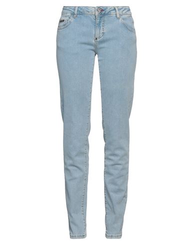 Philipp Plein Woman Jeans Blue Size 27 Cotton, Elastomultiester, Elastane, Polyester