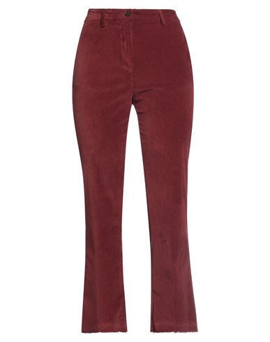 White Sand Woman Pants Burgundy Size 10 Cotton, Elastane In Red
