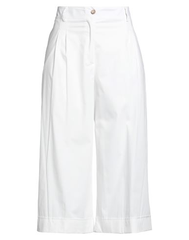 Vicario Cinque Woman Pants White Size L Cotton, Elastane