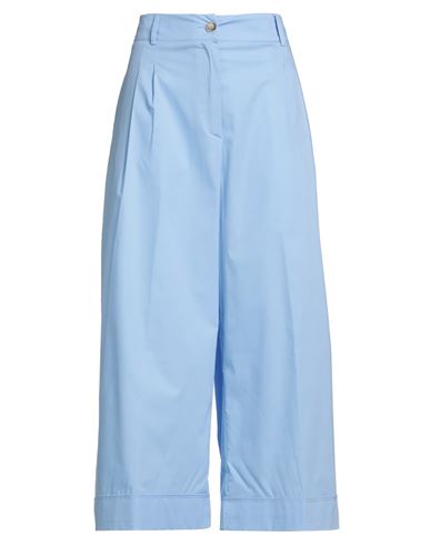 Vicario Cinque Woman Pants Sky Blue Size S Cotton, Elastane