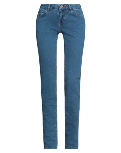 Philipp Plein Woman Denim Pants Blue Size 28 Cotton, Elastomultiester, Elastane, Polyester In Blue