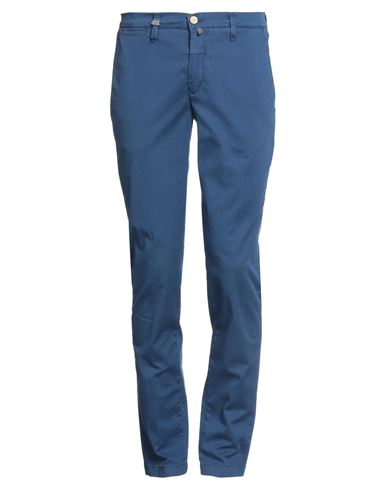 Barbati Man Pants Navy Blue Size 40 Cotton, Elastane