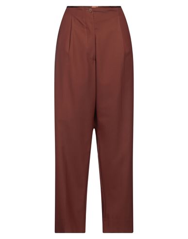 Malloni Woman Pants Cocoa Size 4 Polyamide, Polyester, Virgin Wool, Elastane In Brown
