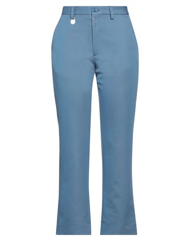 Mm6 Maison Margiela Woman Pants Pastel Blue Size 8 Cotton, Polyamide