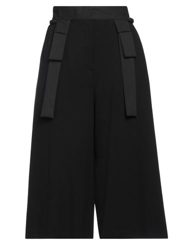 Meimeij Woman Cropped Pants Black Size 8 Viscose, Polyamide, Elastane, Polyester