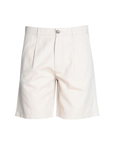 Selected Homme Man Shorts & Bermuda Shorts Ivory Size Xxl Organic Cotton, Linen In White