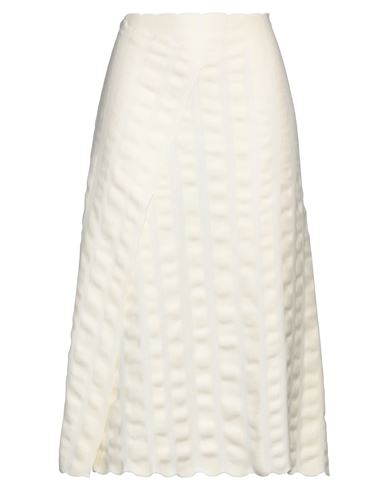 Liviana Conti Woman Midi Skirt Ivory Size 6 Cotton, Polyamide, Virgin Wool In White