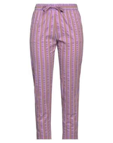 Myths Woman Pants Light Purple Size 4 Cotton, Polyamide, Polyester, Elastane