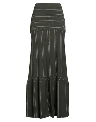 Elisabetta Franchi Woman Maxi Skirt Military Green Size 8 Viscose, Polypropylene, Polyester In Green