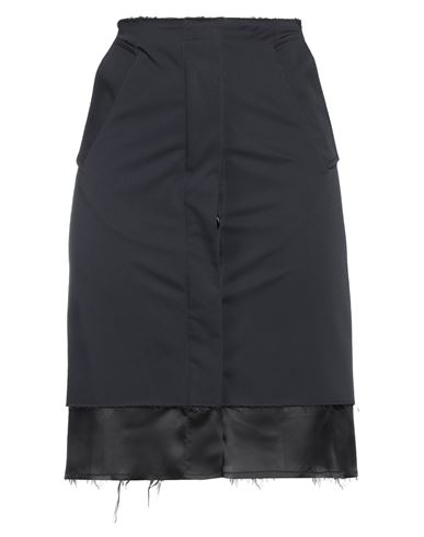 Mm6 Maison Margiela Woman Midi Skirt Midnight Blue Size 6 Cotton, Elastane, Viscose
