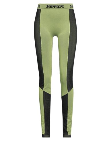 Shop Ferrari Woman Leggings Dark Green Size M/l Polypropylene, Polyamide, Elastane