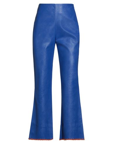 Akep Woman Pants Bright Blue Size 4 Polyurethane, Viscose