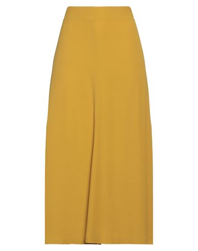 Semicouture Woman Midi Skirt Mustard Size 6 Viscose In Yellow