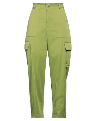 Haveone Woman Pants Acid Green Size S Polyester, Cotton, Elastane