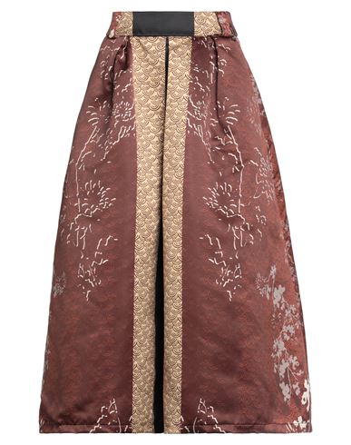 Souvenir Woman Midi Skirt Brown Size M Polyester