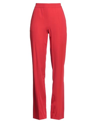 Les Copains Woman Pants Red Size 4 Virgin Wool, Viscose, Acetate, Polyester