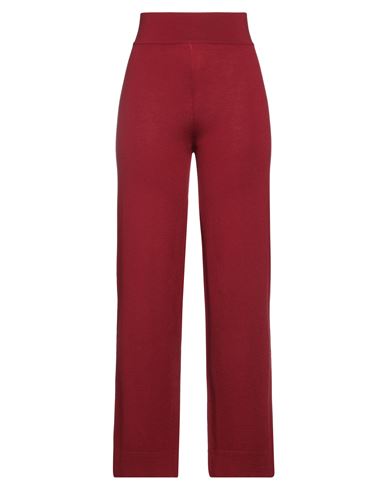 Archivio B Woman Pants Burgundy Size Xl Merino Wool In Red