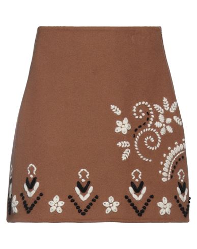 Ermanno Scervino Woman Mini Skirt Light Brown Size 4 Virgin Wool, Cashmere