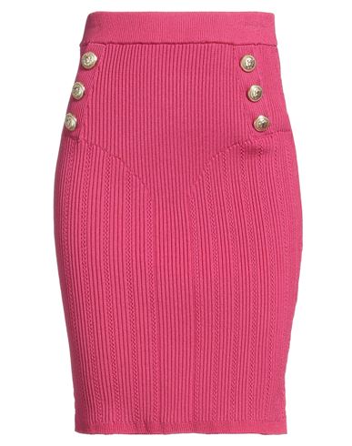 Balmain Woman Mini Skirt Fuchsia Size 8 Viscose, Polyester In Pink